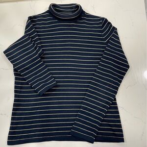 90s Lauren Ralph Lauren turtleneck shirt, size S, vintage 1990s blue & gold